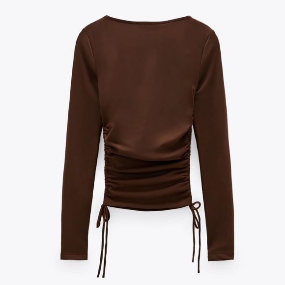 Zara Chocolate brown top - Picture 5 of 5